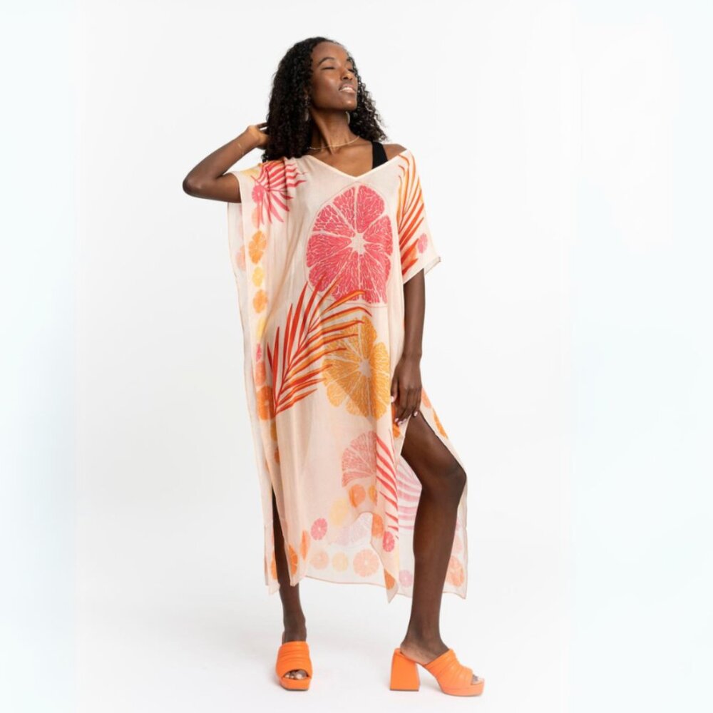 Gyal Bashy - Catano Beach Dress Coverup - Citrus Sun